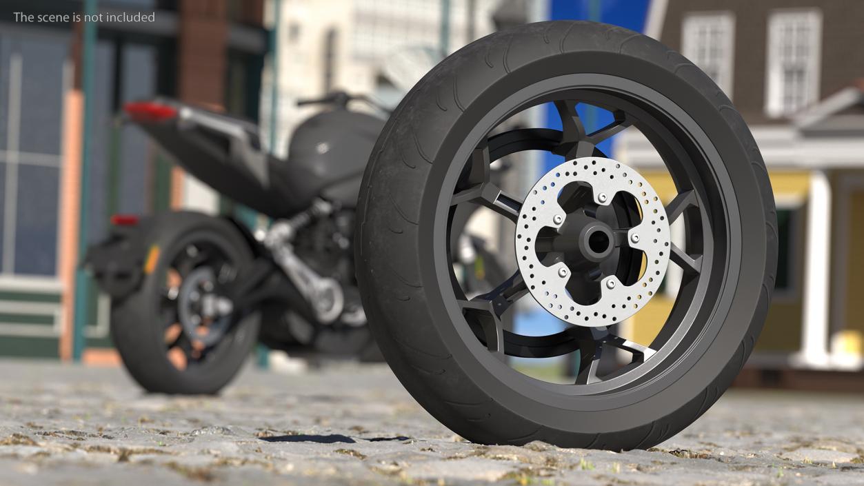 3D Motorcycle Rear Wheel