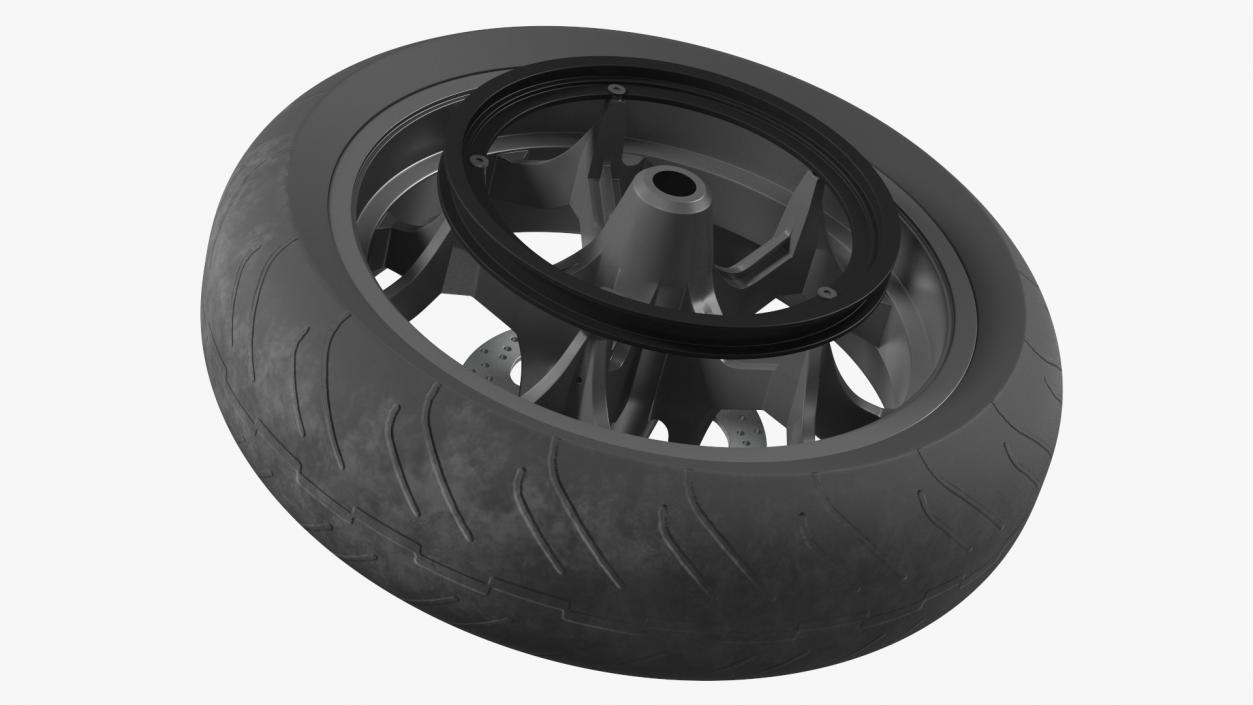 3D Motorcycle Rear Wheel