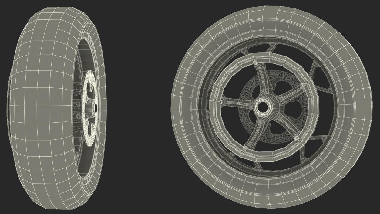 3D Motorcycle Rear Wheel