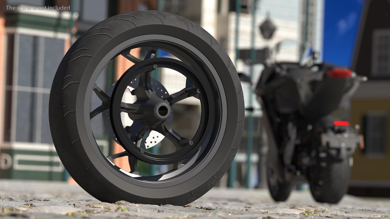 3D Motorcycle Rear Wheel