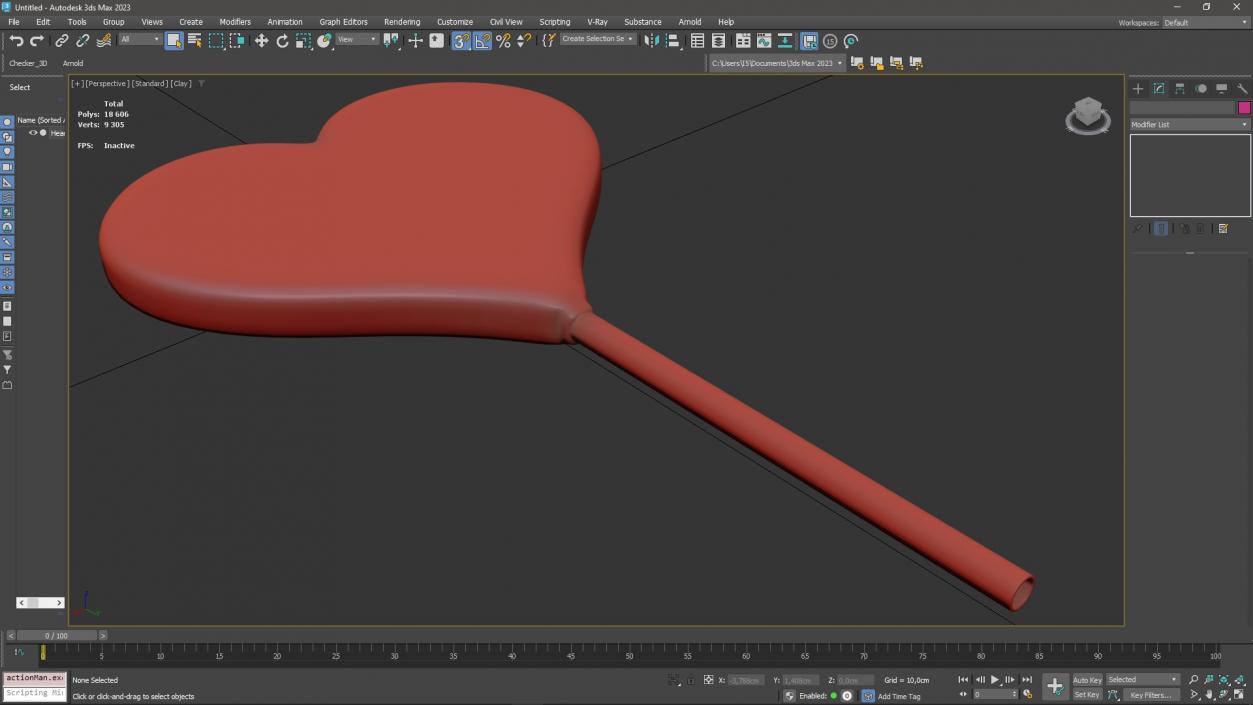 Heart Shaped Lollipop for 3D Print 3D model