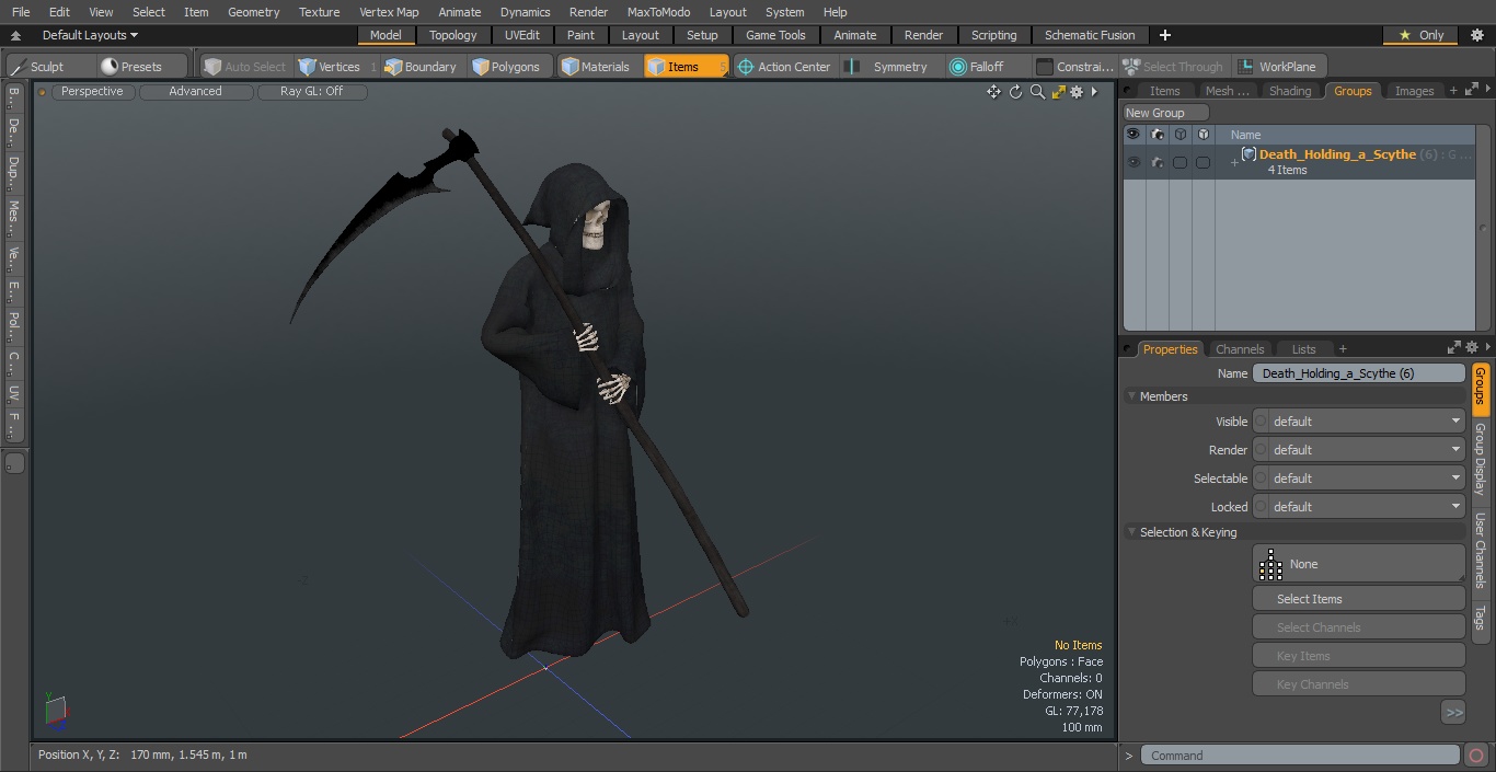 Death Holding a Scythe 3D