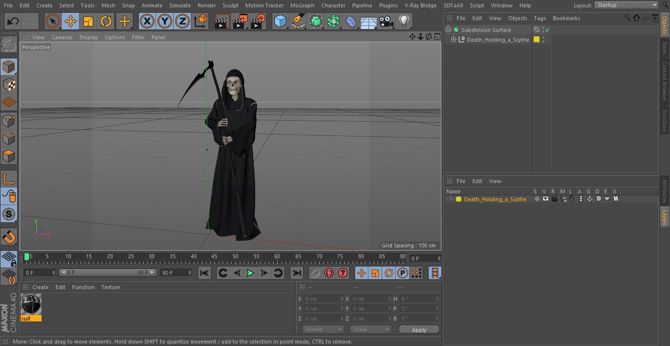 Death Holding a Scythe 3D