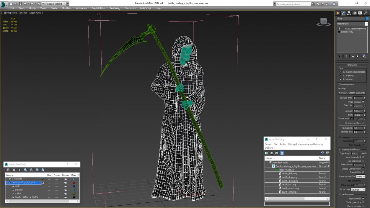 Death Holding a Scythe 3D