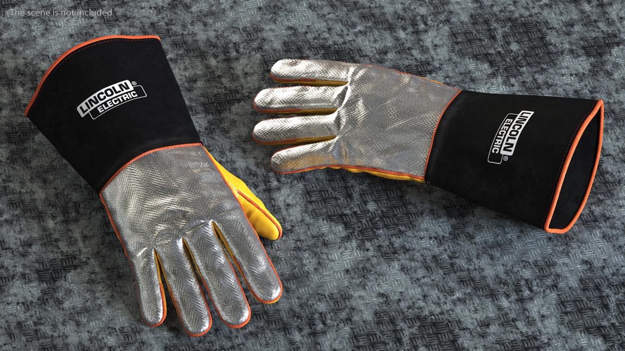 Lincoln Electric Reflective Heat Resistant Welding Gloves 3D