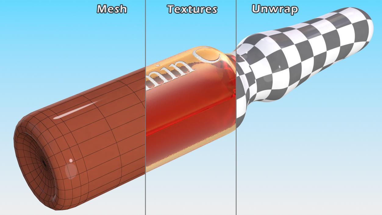 3D Vitamin Amber Ampoules Collection model