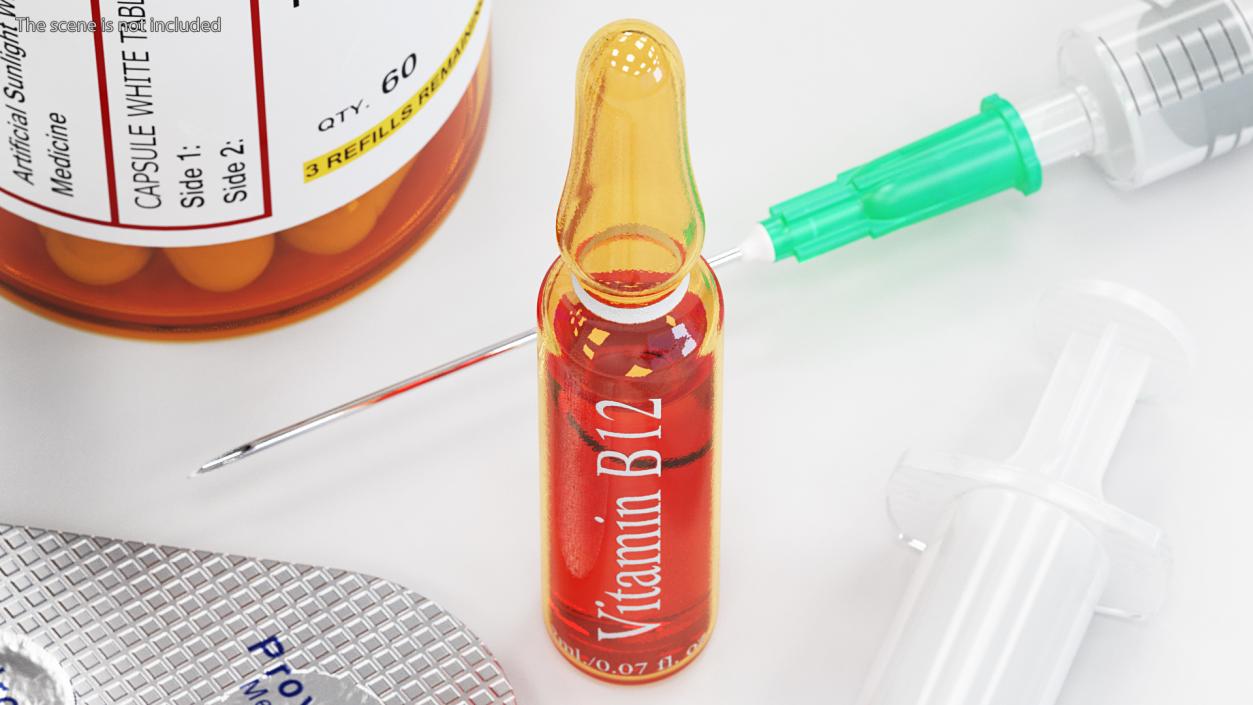 3D Vitamin Amber Ampoules Collection model