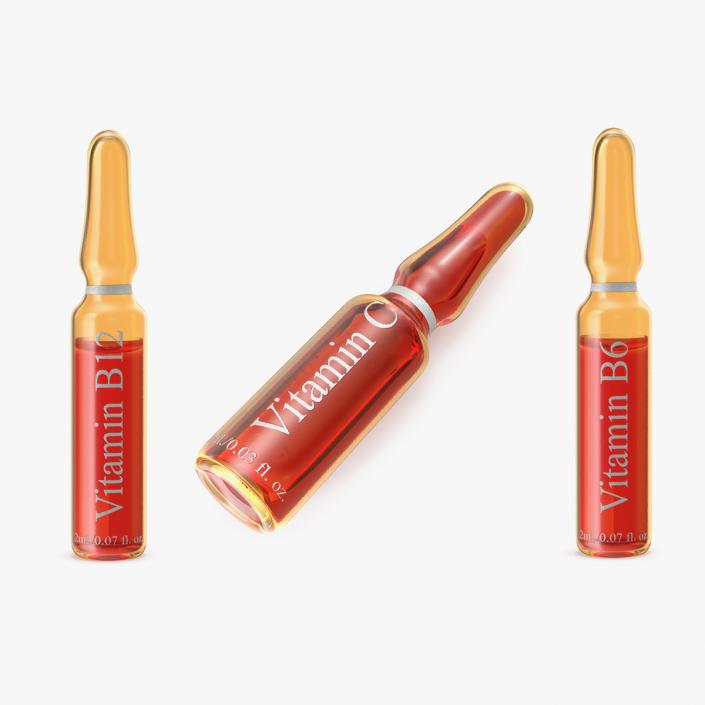 3D Vitamin Amber Ampoules Collection model