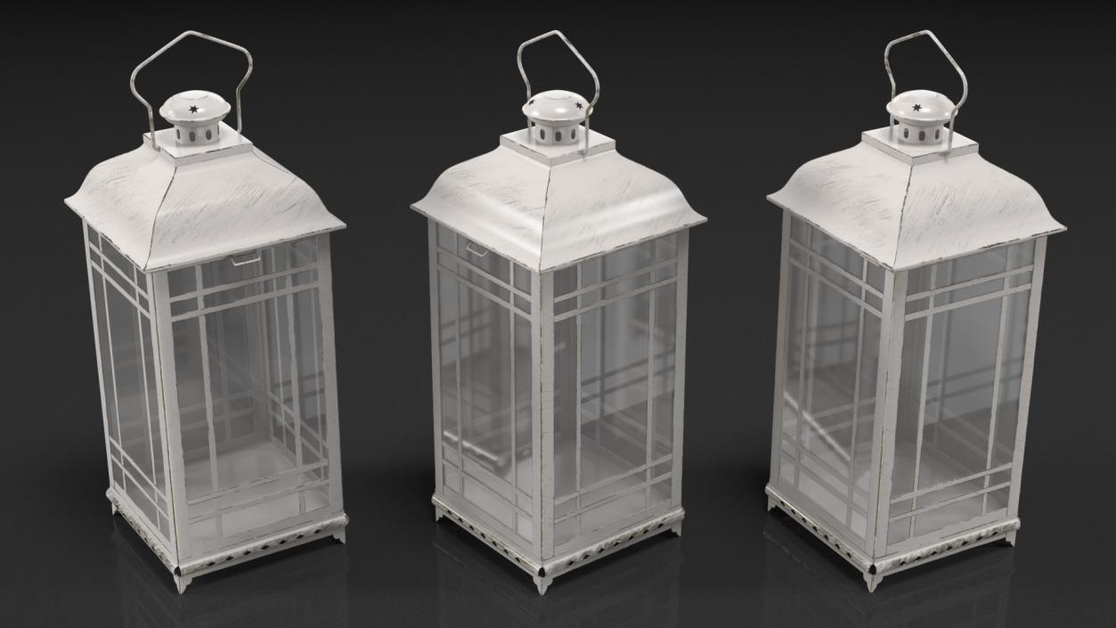 3D Candle Lantern Large Cream