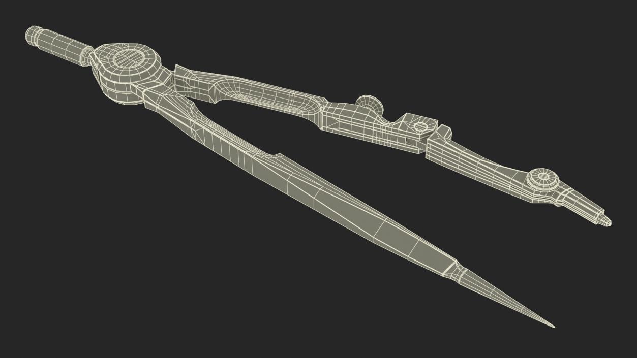 3D Antique Drawing Compass model