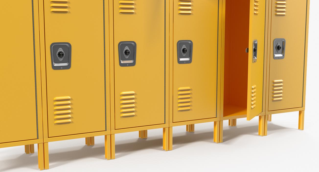 3D Commercial Lockers Two Row