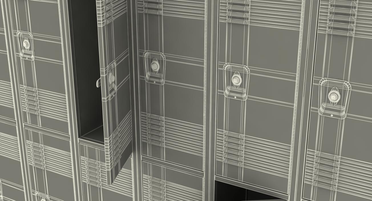 3D Commercial Lockers Two Row