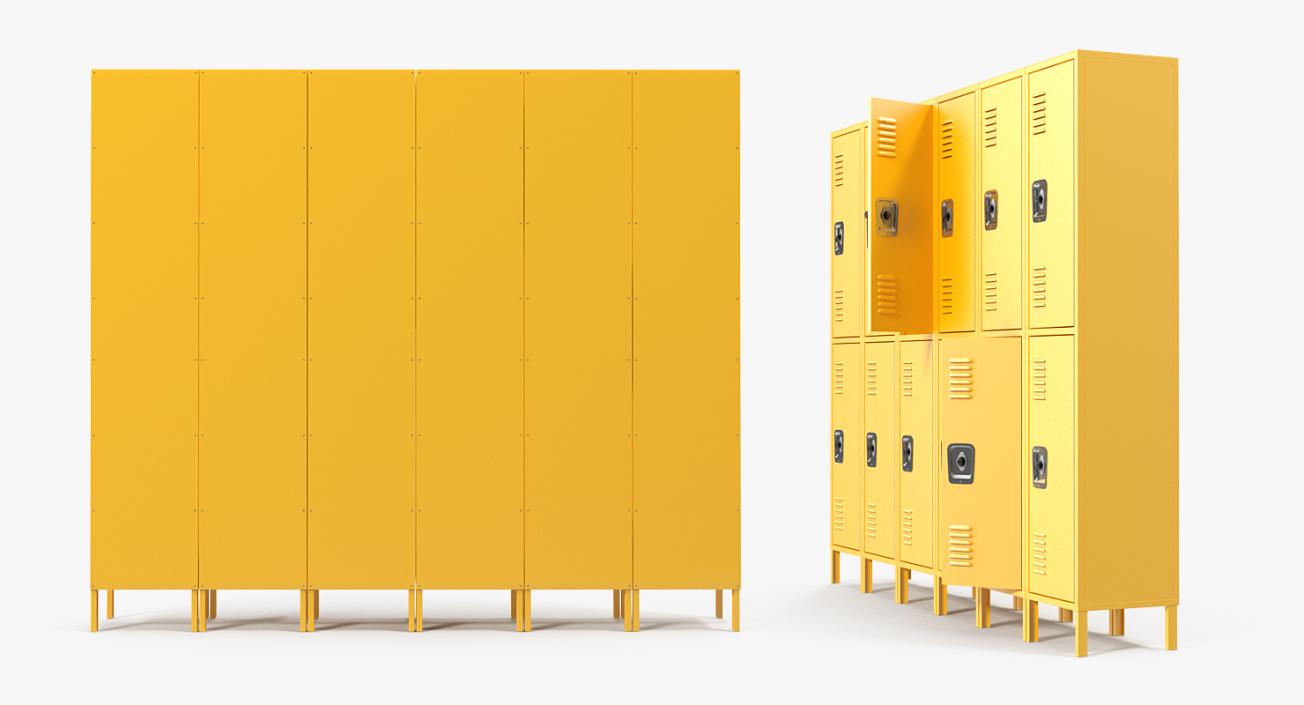 3D Commercial Lockers Two Row