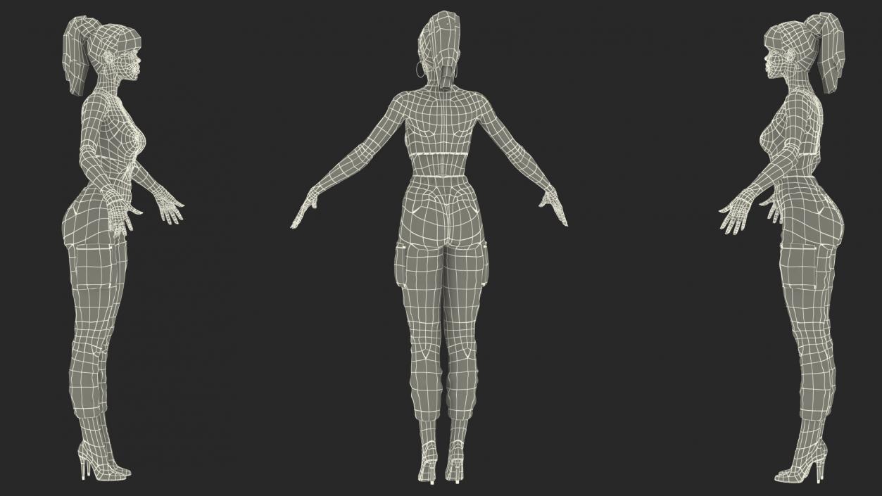 Light Skin City Style Woman Rigged 3D model