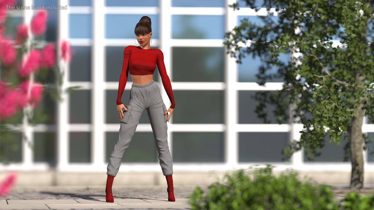 Light Skin City Style Woman Rigged 3D model