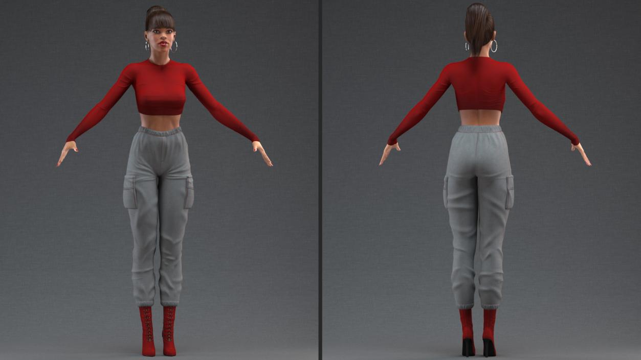 Light Skin City Style Woman Rigged 3D model