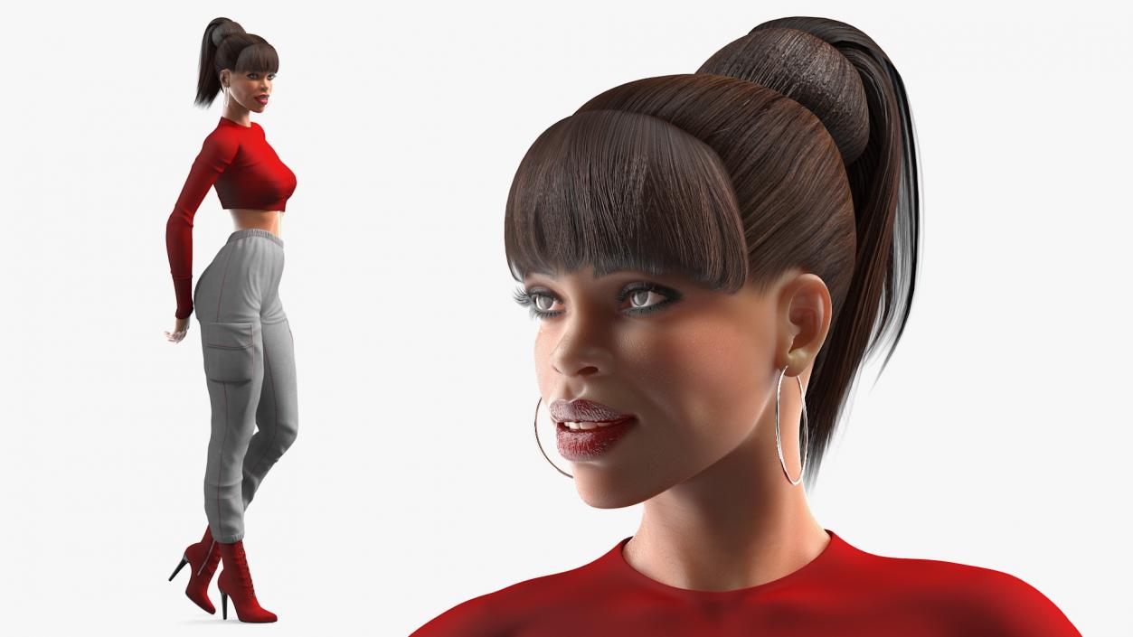 Light Skin City Style Woman Rigged 3D model