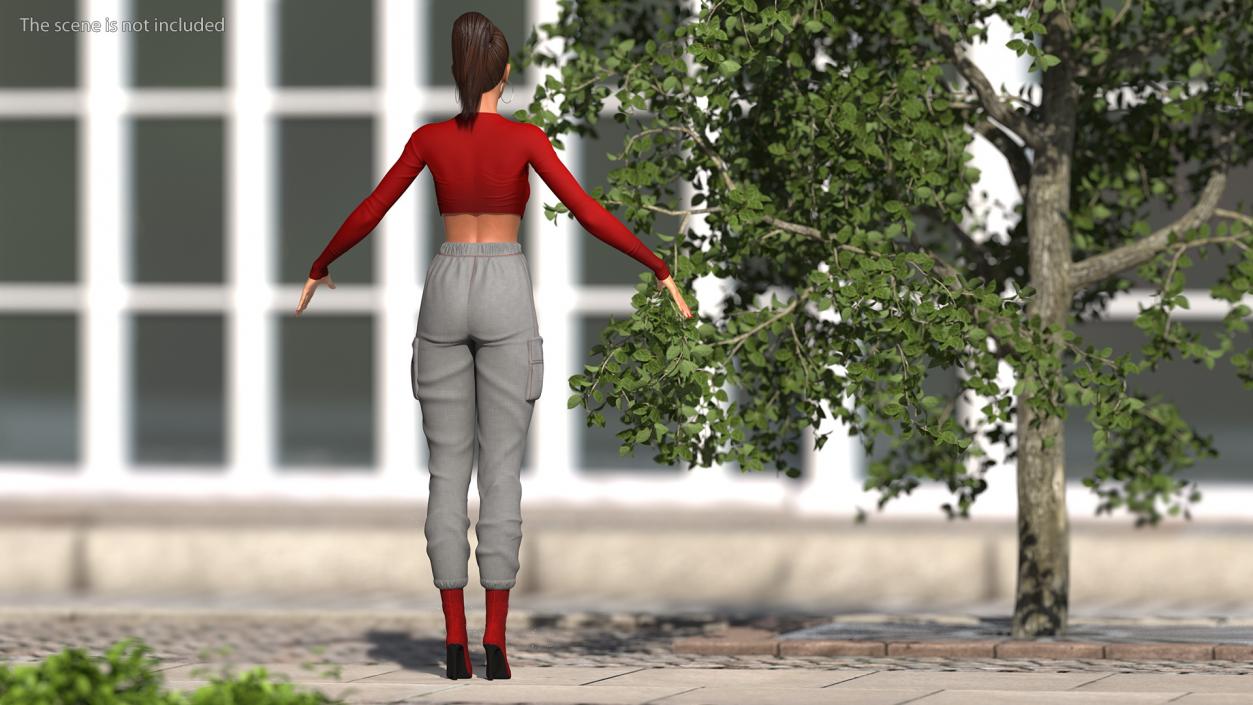 Light Skin City Style Woman Rigged 3D model