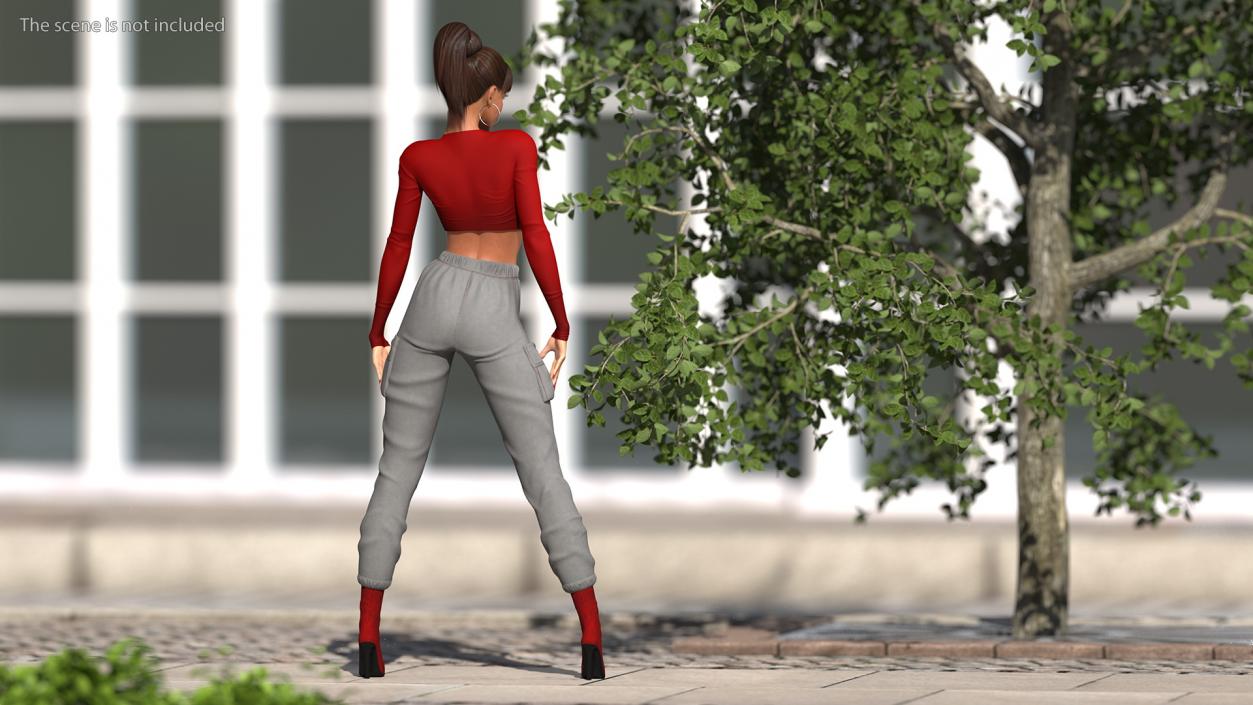 Light Skin City Style Woman Rigged 3D model