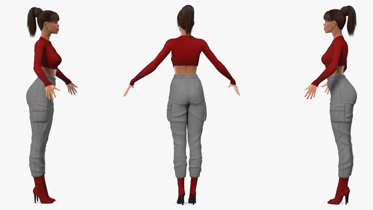 Light Skin City Style Woman Rigged 3D model