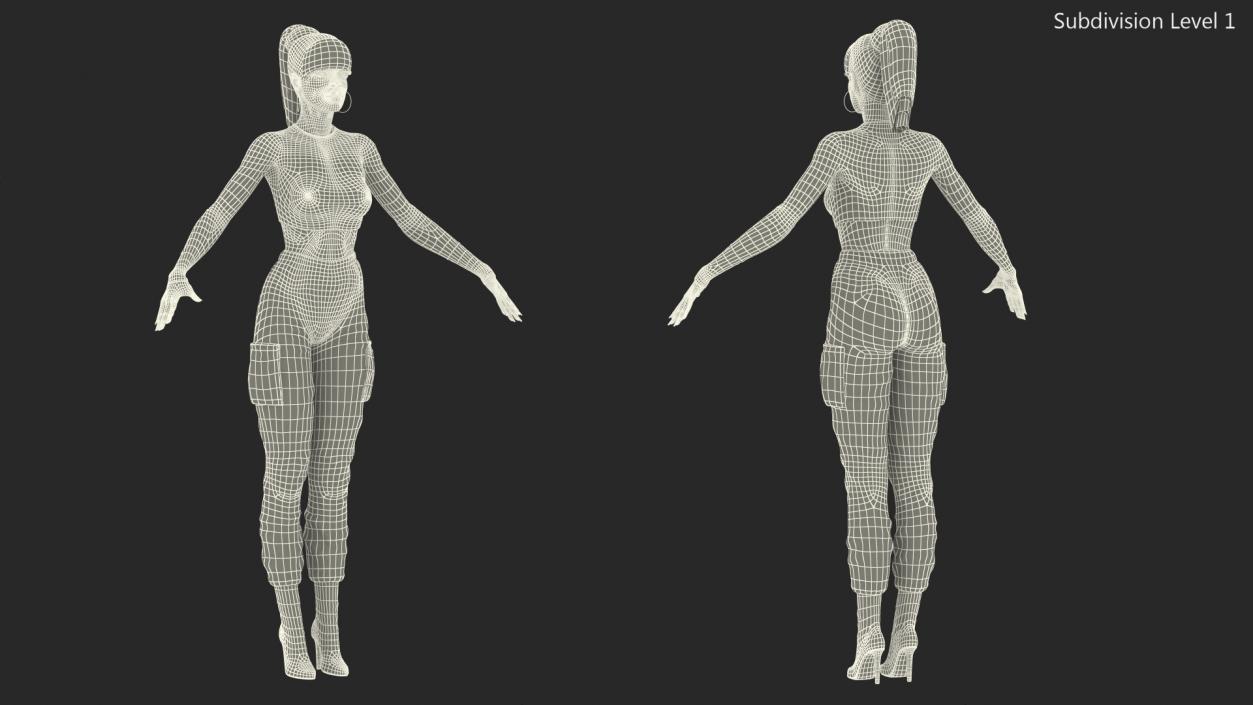 Light Skin City Style Woman Rigged 3D model