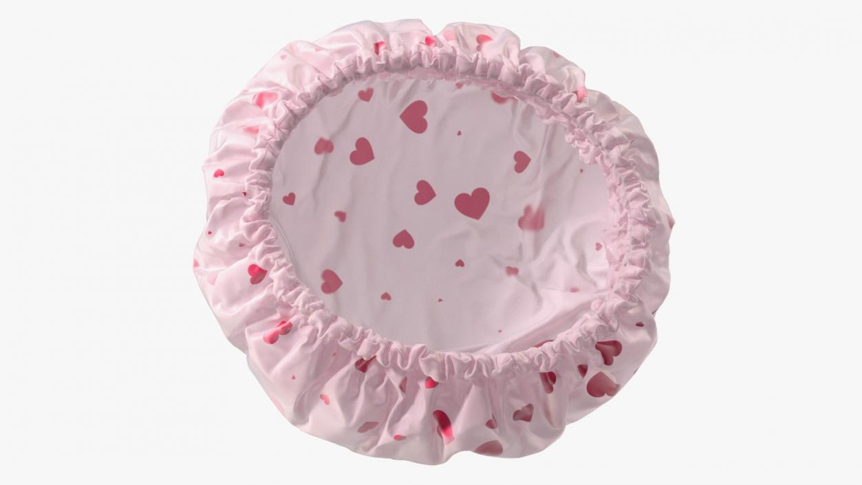 Satin Lined Shower Cap Pink Transparent 3D model