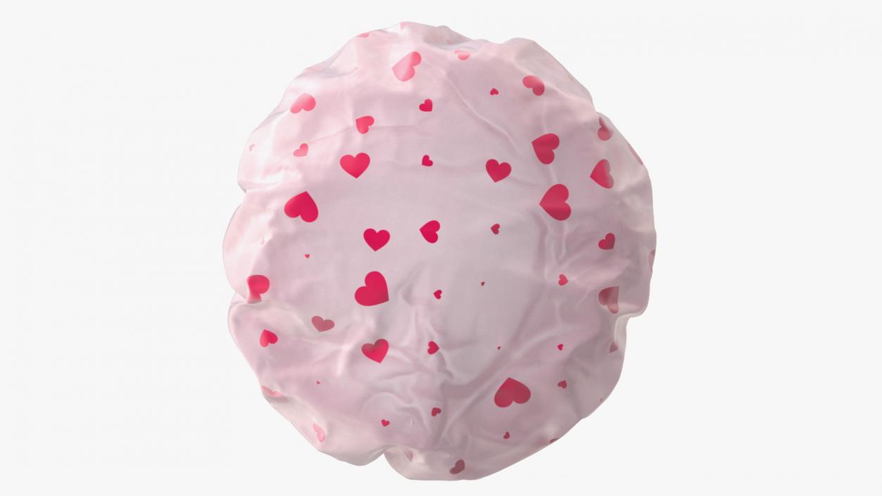 Satin Lined Shower Cap Pink Transparent 3D model