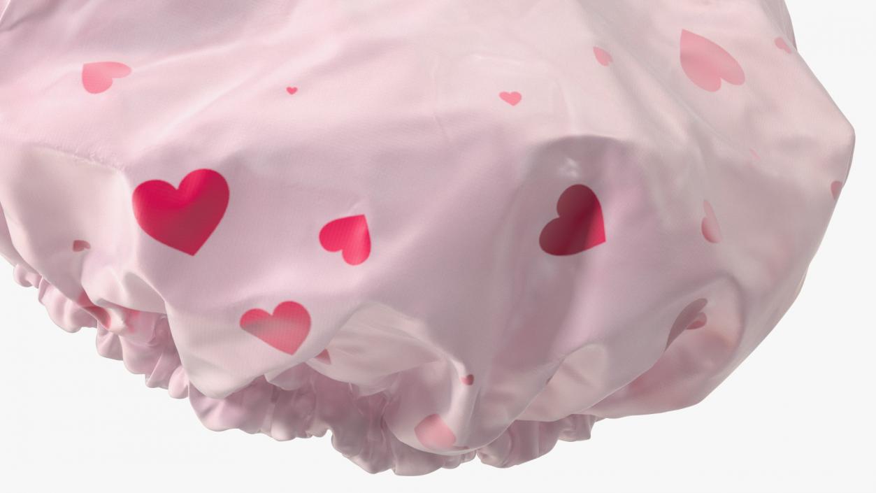 Satin Lined Shower Cap Pink Transparent 3D model