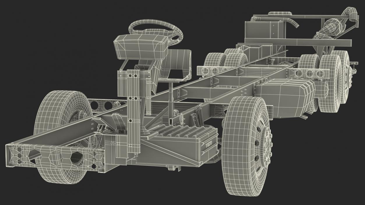 Volvo 9900 Bus Chassis Rigged 3D model