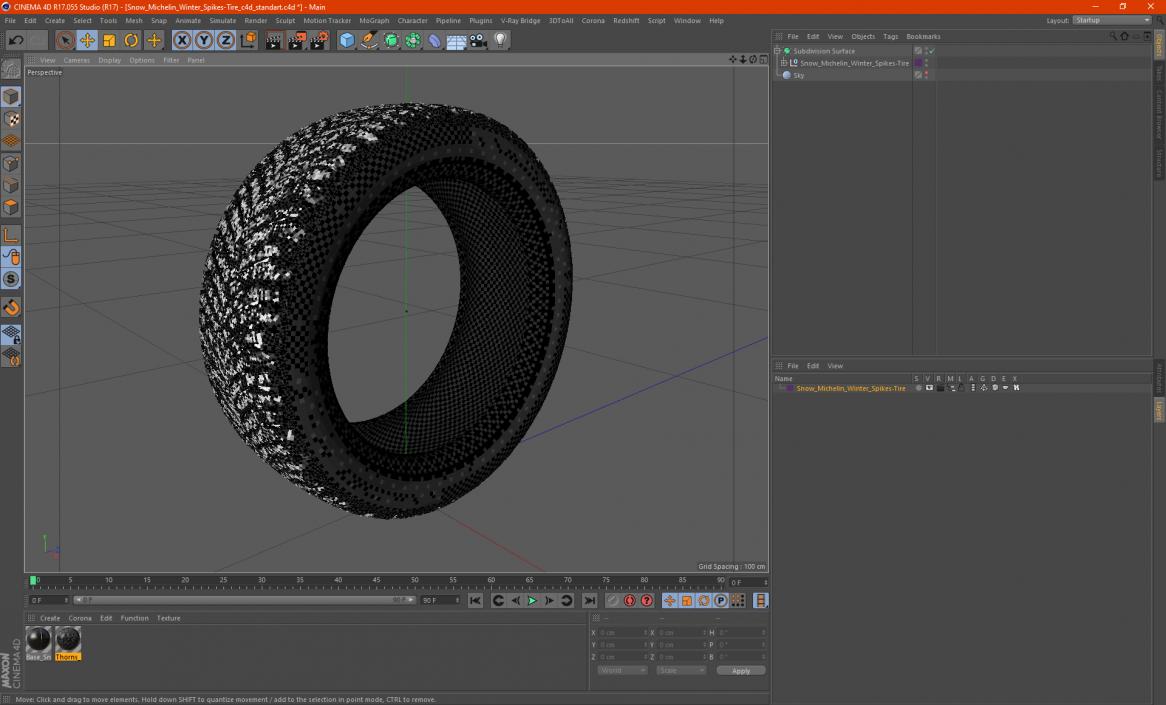 Snow Michelin Winter Spikes-Tire 3D