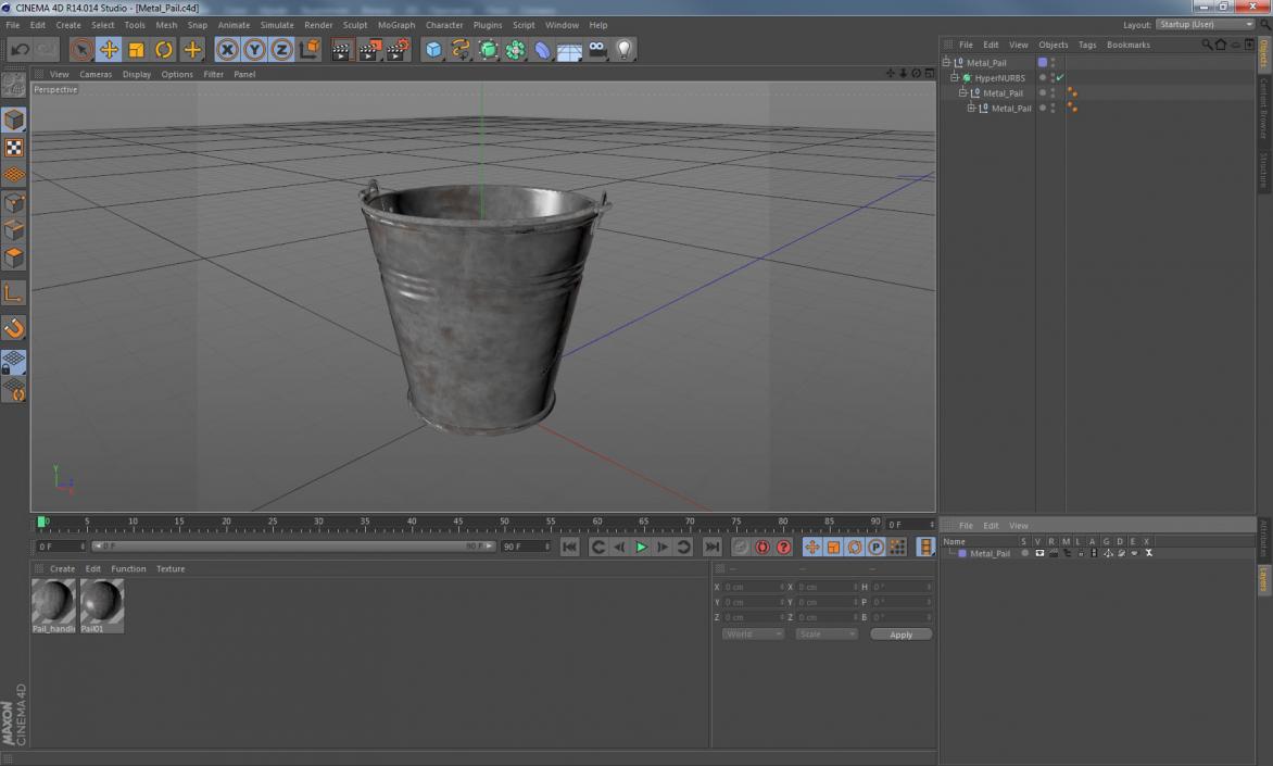 3D Old Metal Bucket