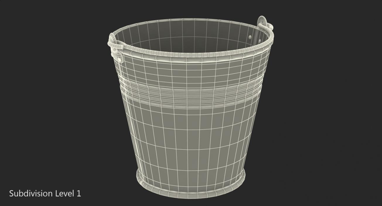 3D Old Metal Bucket