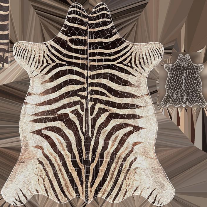 Zebra Hide Rug 3D model