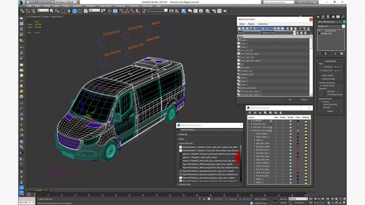 3D model Executive Van Rigged