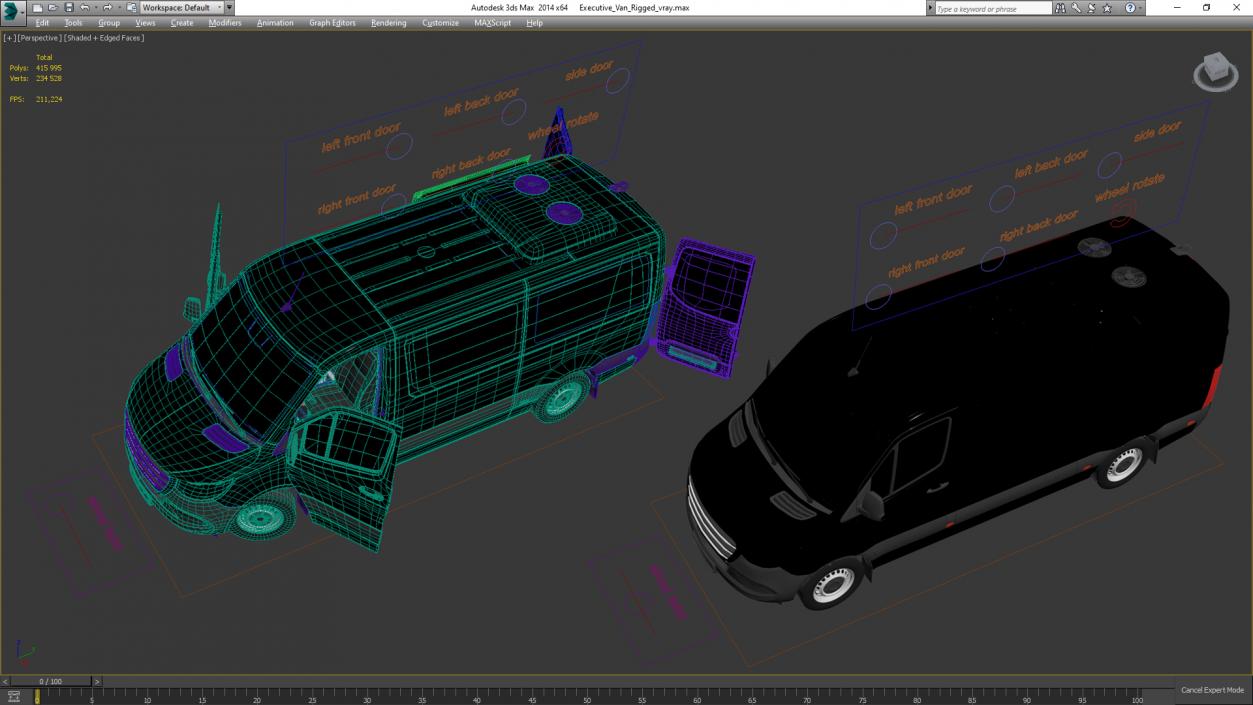 3D model Executive Van Rigged