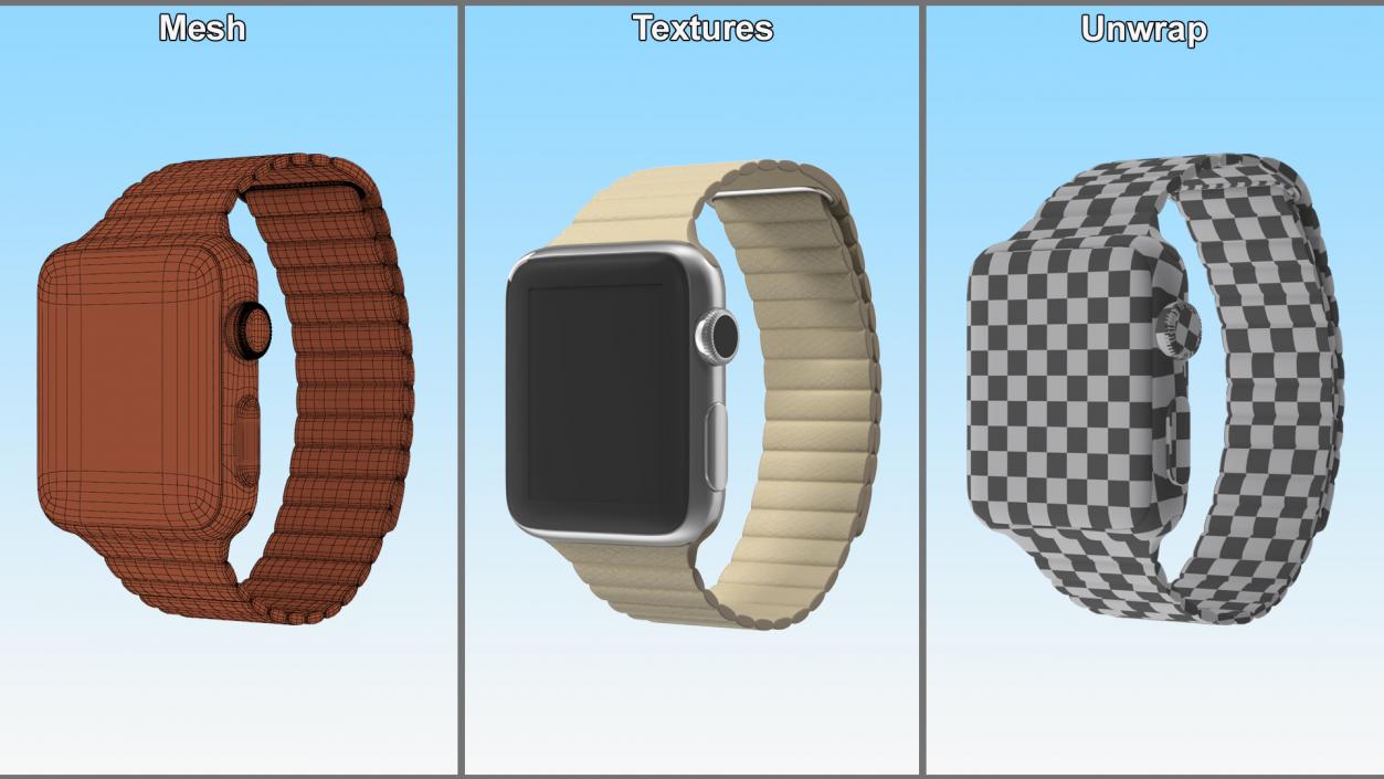 3D Apple Watch with Magnetic Leather Loop model