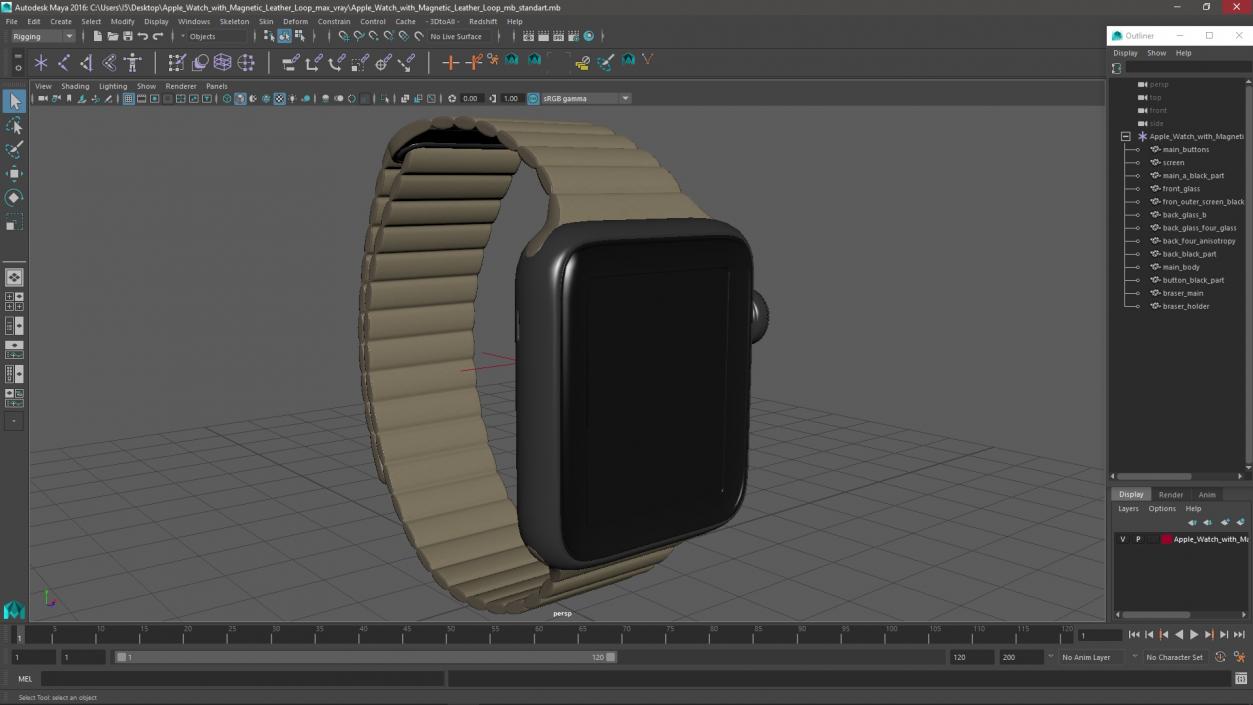 3D Apple Watch with Magnetic Leather Loop model