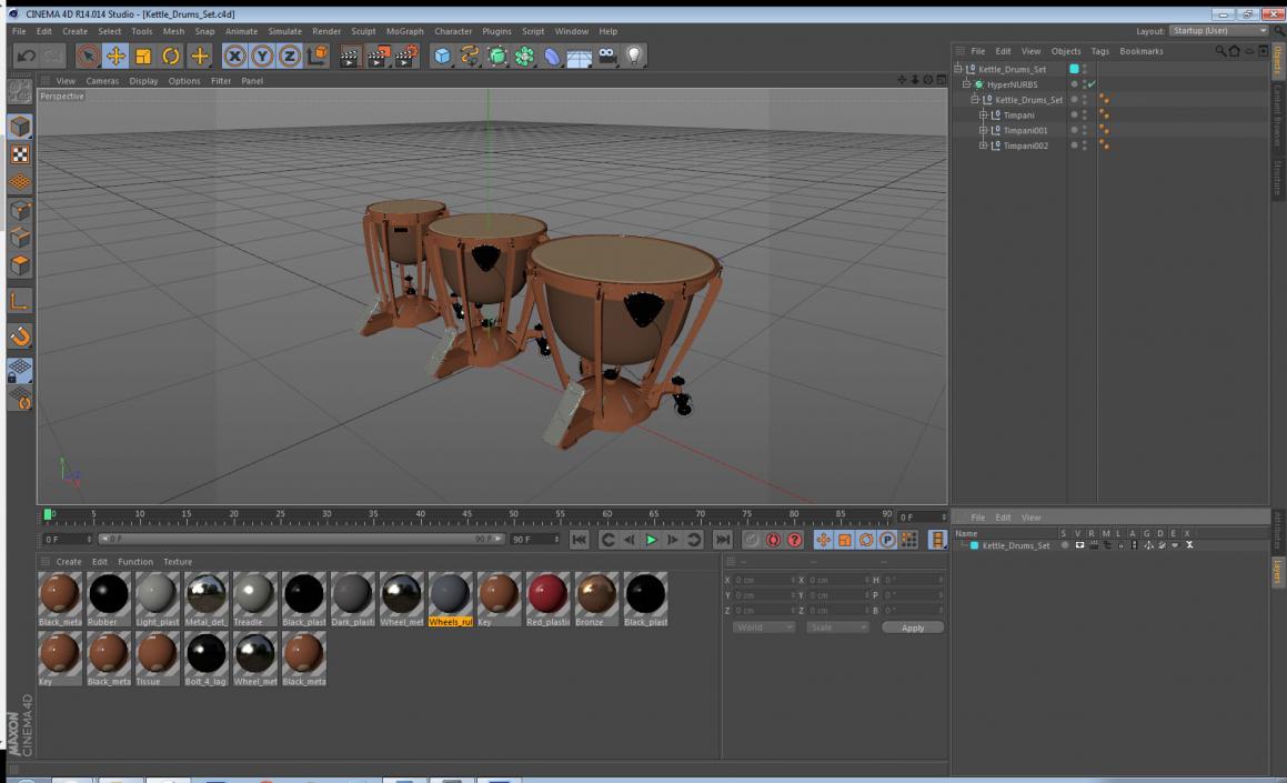 3D Kettle Drums 3D Models Set
