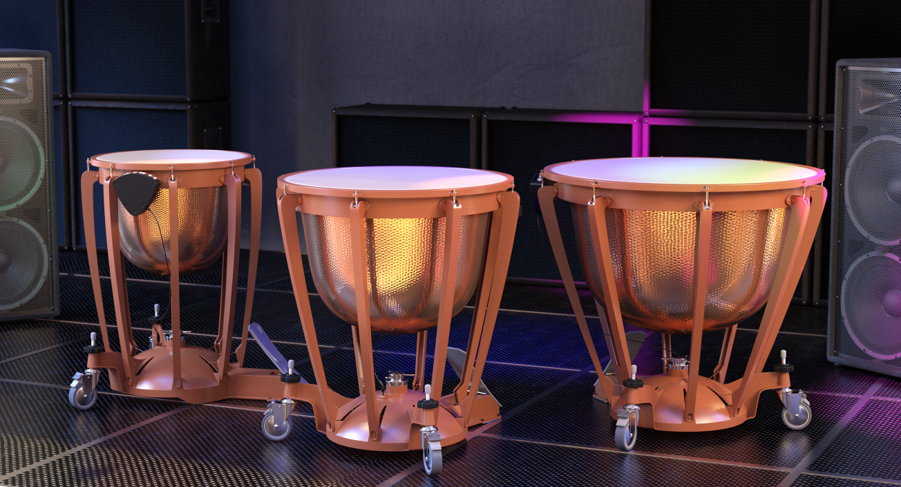 3D Kettle Drums 3D Models Set