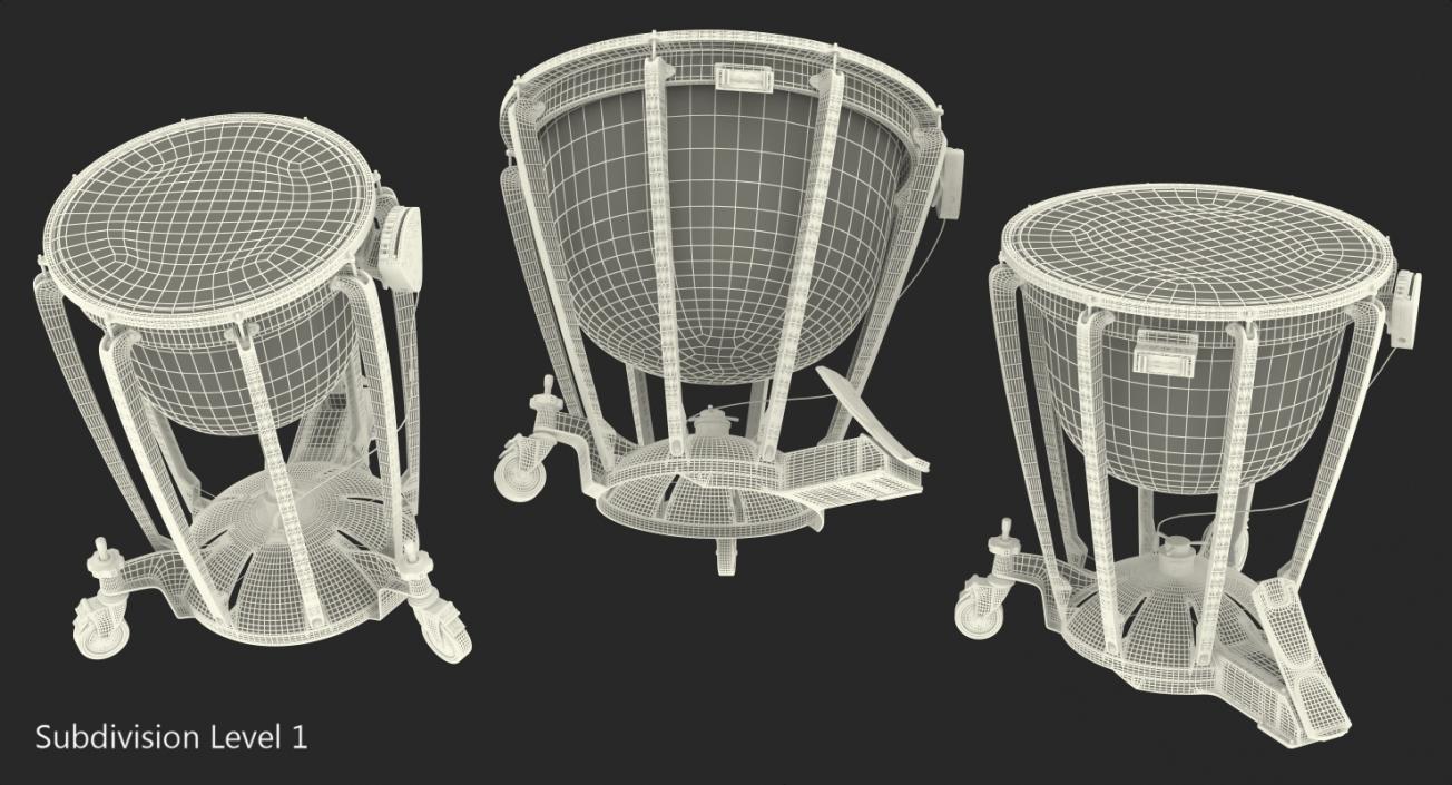 3D Kettle Drums 3D Models Set