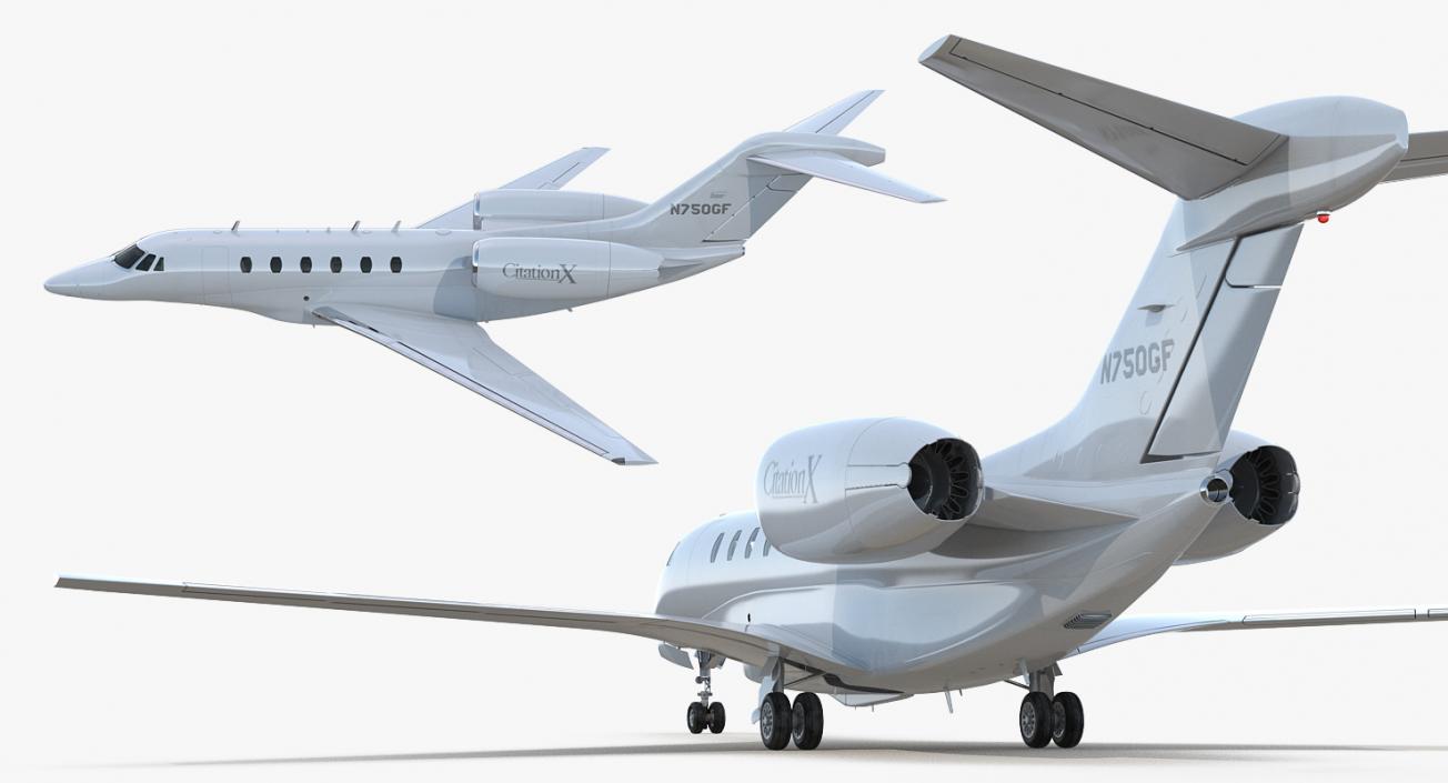 Business Jet Cessna Citation X with Interior 3D model