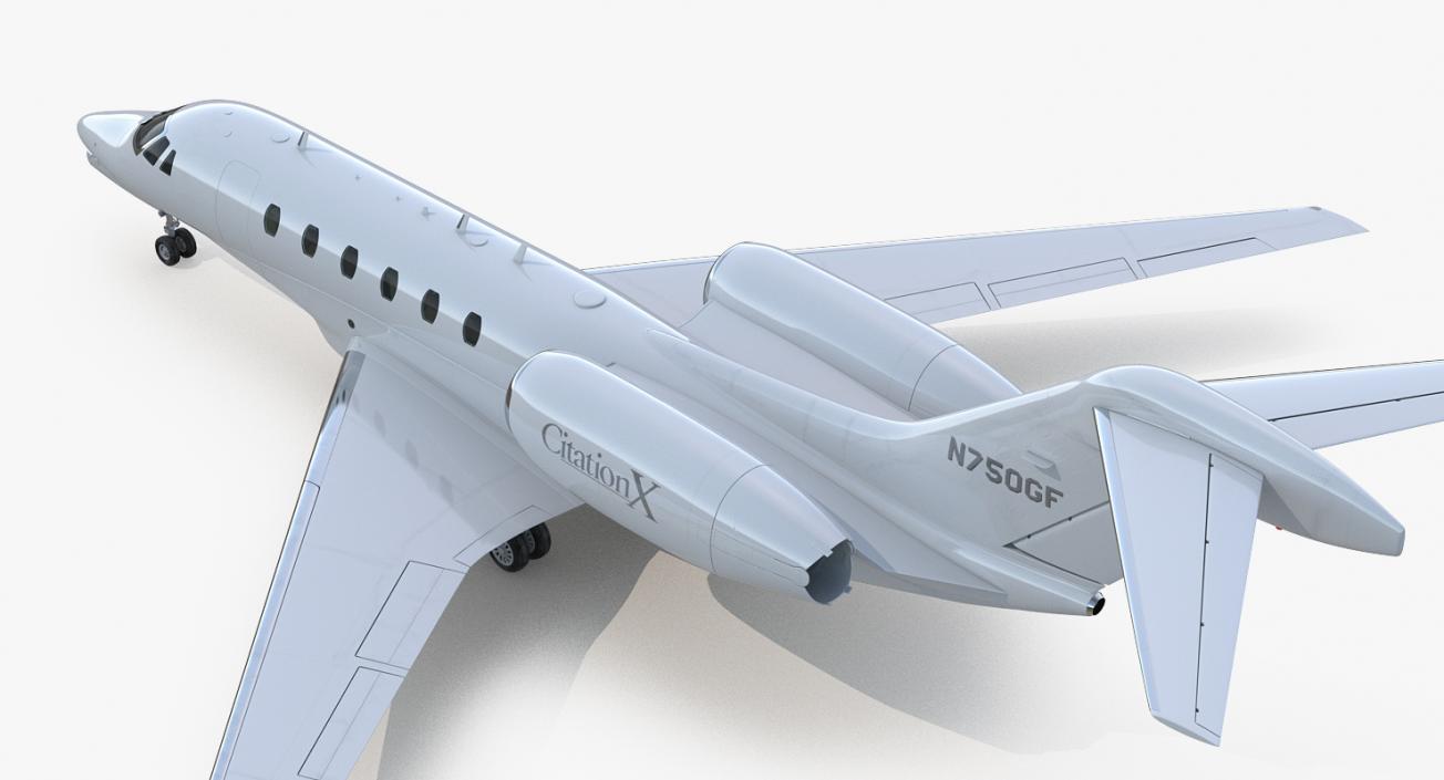 Business Jet Cessna Citation X with Interior 3D model