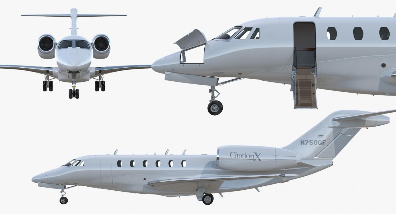 Business Jet Cessna Citation X with Interior 3D model