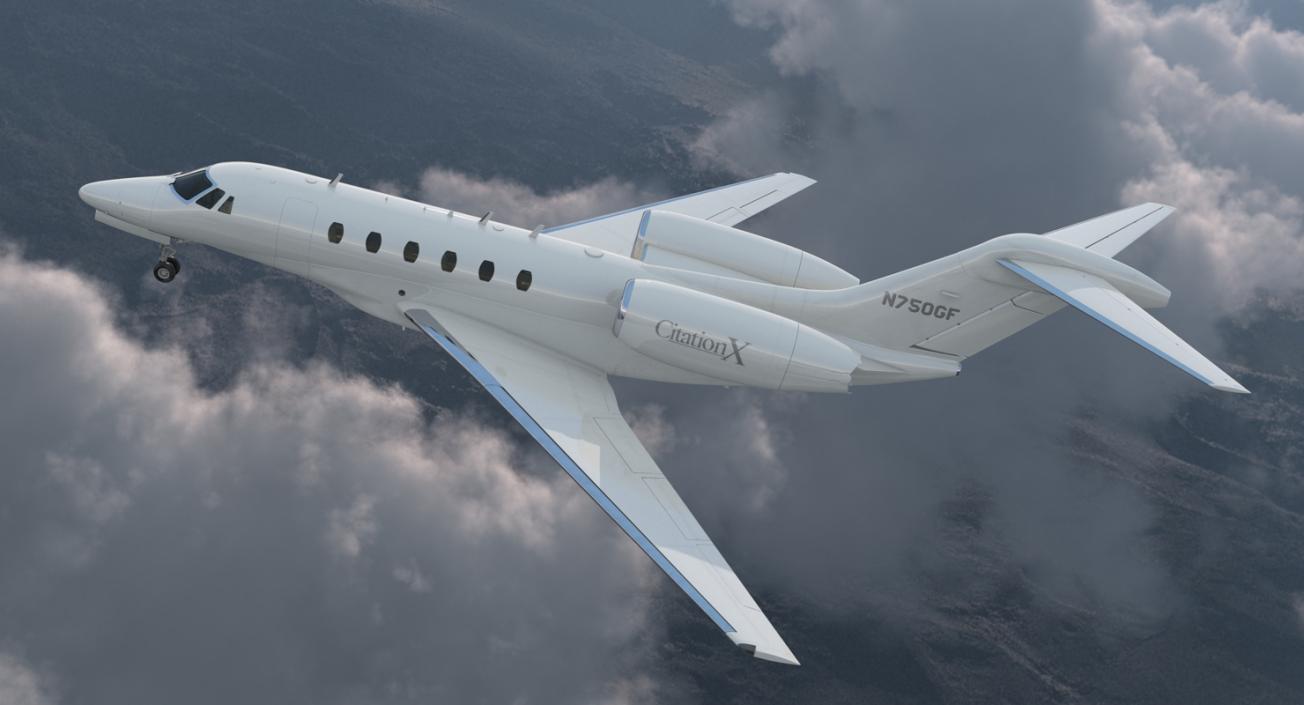 Business Jet Cessna Citation X with Interior 3D model