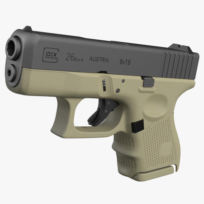 Glock G26 Sub Compact 9mm Pistol 2 3D model