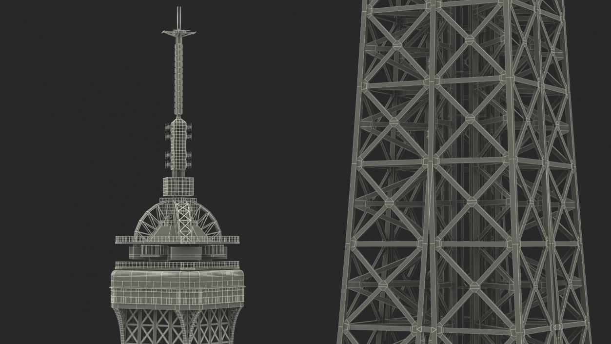 3D Eiffel Tower on Map France