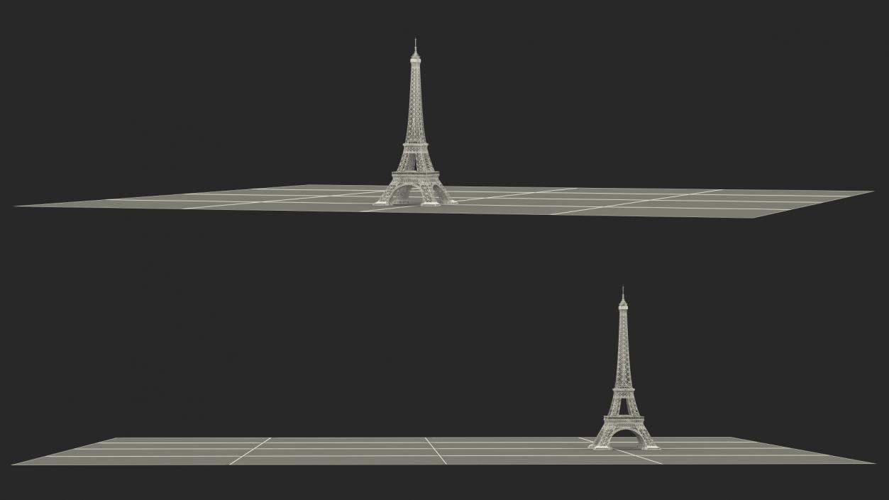 3D Eiffel Tower on Map France