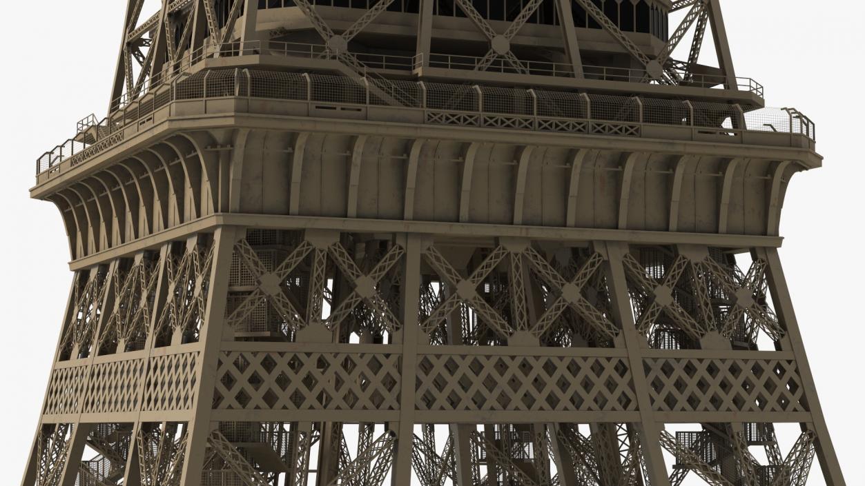 3D Eiffel Tower on Map France