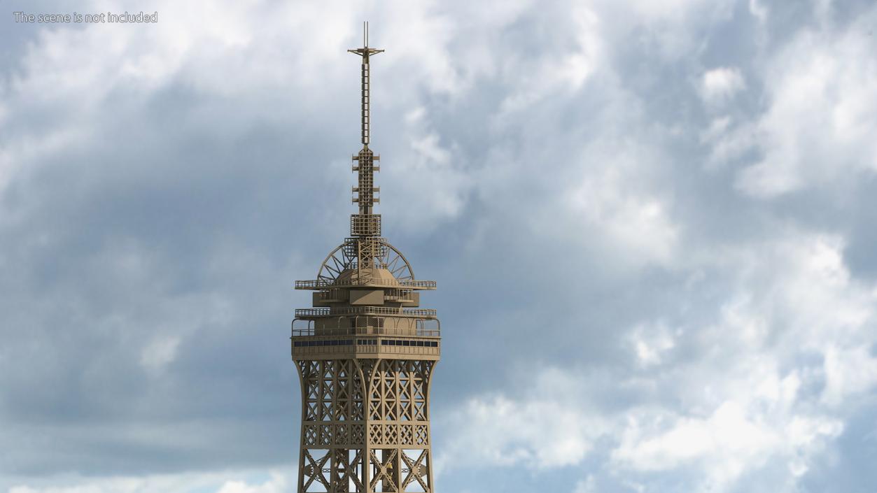 3D Eiffel Tower on Map France