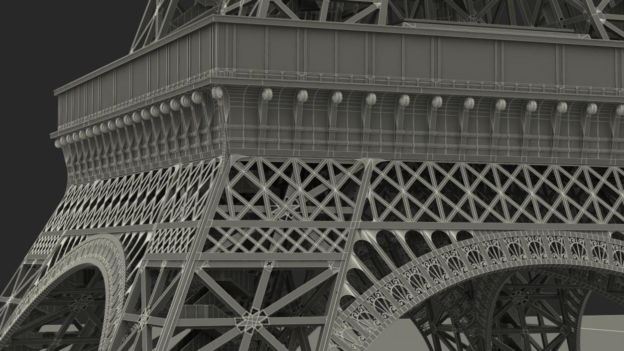 3D Eiffel Tower on Map France